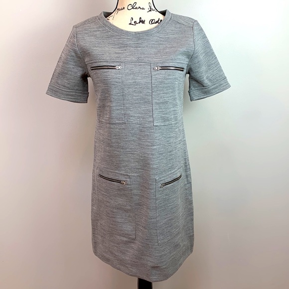J. Crew Wool Ponte Zipper Pocket Shift Dress NWT - Picture 3 of 8